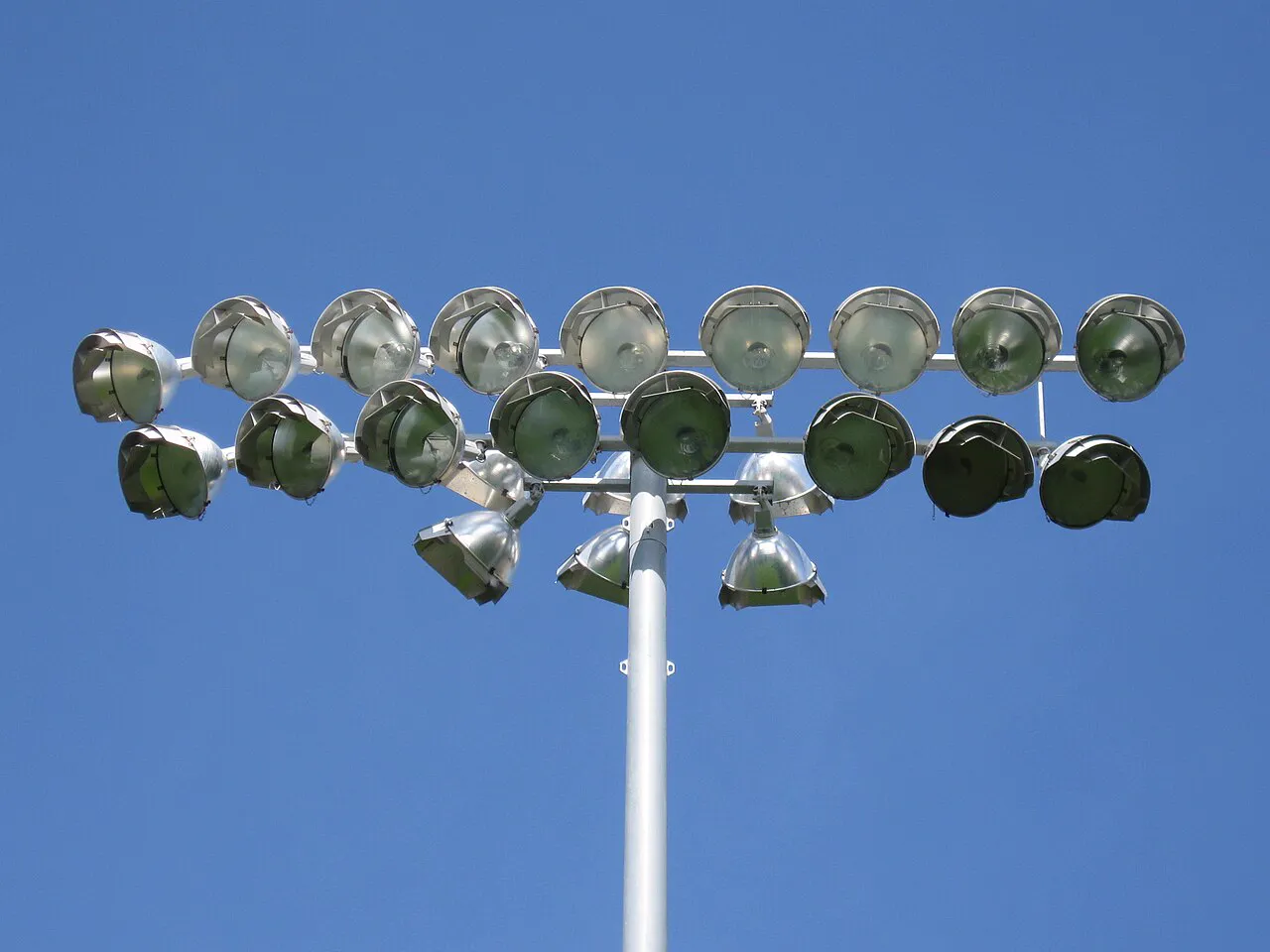Floodlight fixture mounted and ready for installation